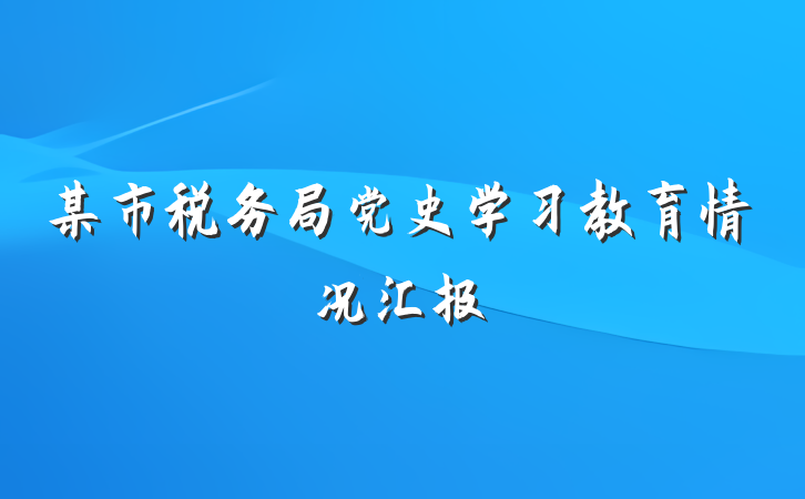 某市税务局党史学习教育情况汇报