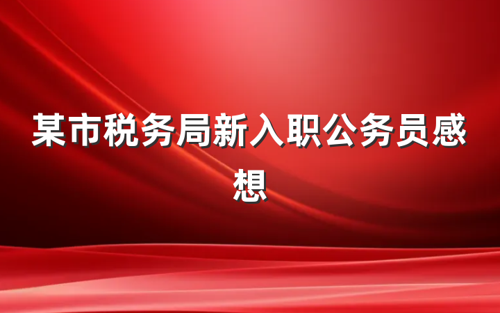 某市税务局新入职公务员感想