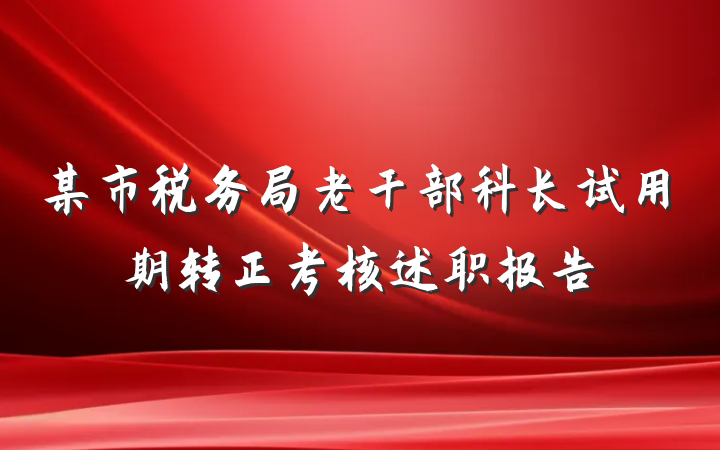 某市税务局老干部科长试用期转正考核述职报告