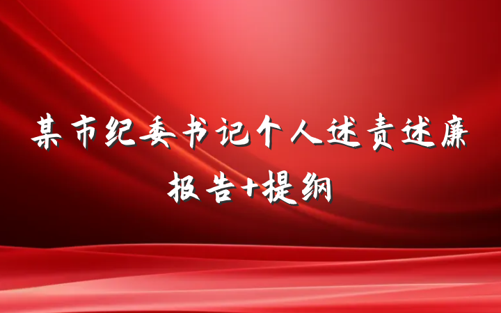 某市纪委书记个人述责述廉报告 提纲