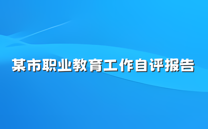 某市职业教育工作自评报告