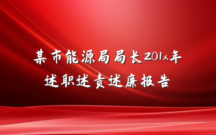 某市能源局局长201x年述职述责述廉报告