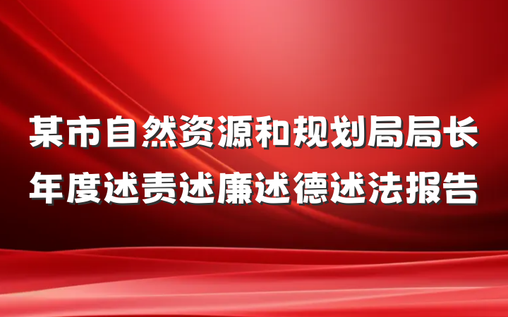 某市自然资源和规划局局长年度述责述廉述德述法报告