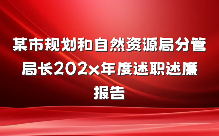 某市规划和自然资源局分管局长202x年度述职述廉报告
