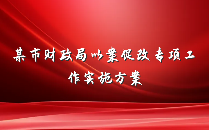 某市财政局以案促改专项工作实施方案