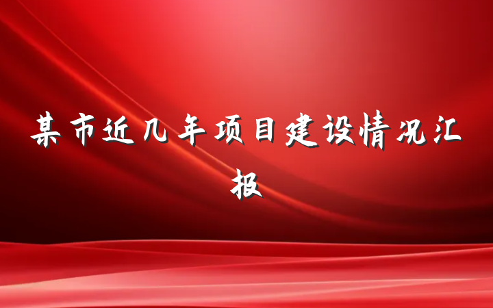 某市近几年项目建设情况汇报