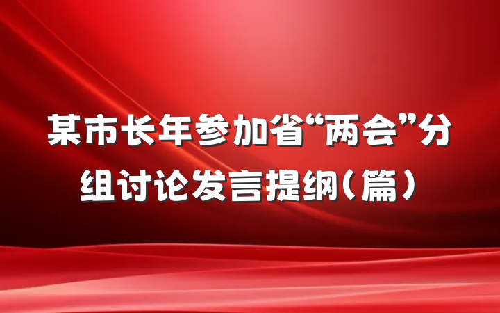 某市长年参加省“两会”分组讨论发言提纲（篇）