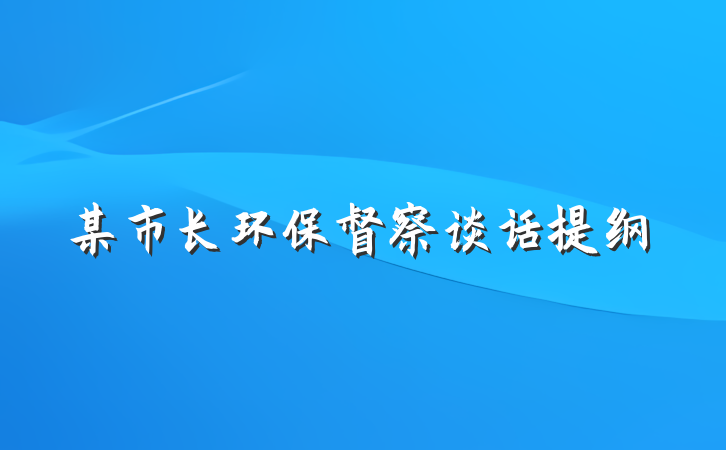 某市长环保督察谈话提纲