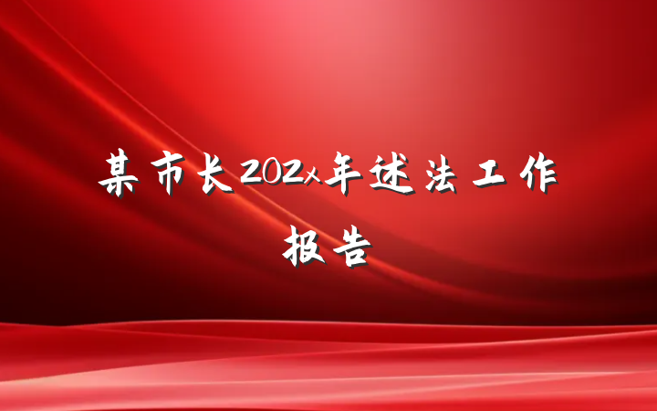 某市长202x年述法工作报告