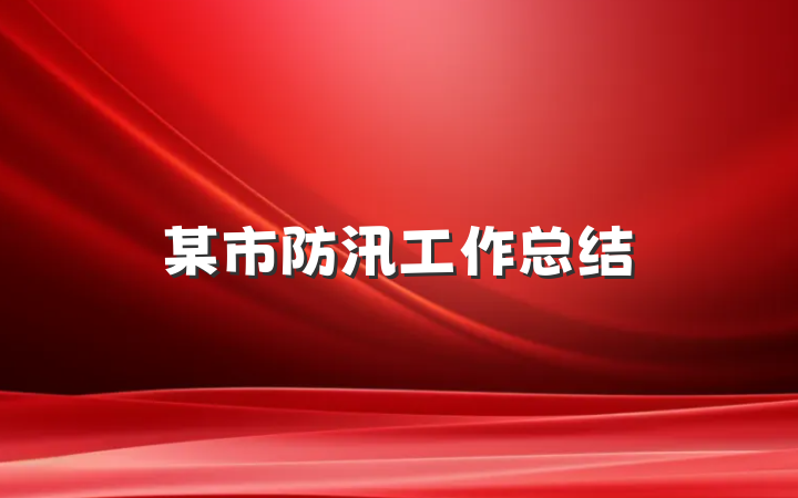 某市防汛工作总结