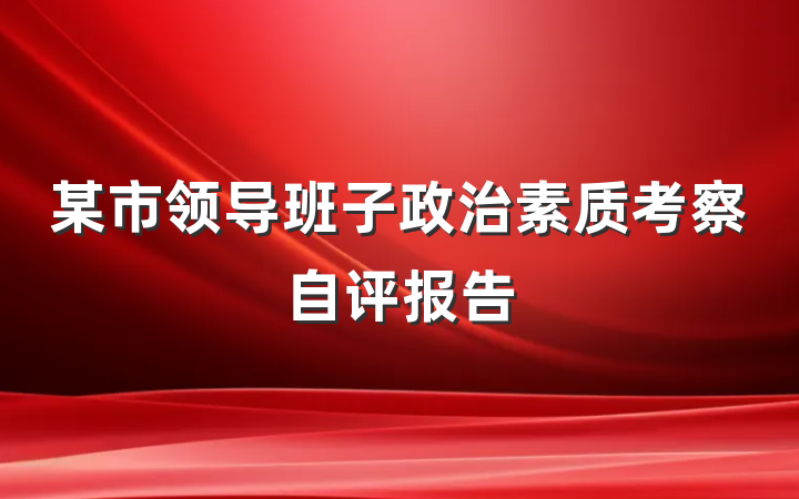 某市领导班子政治素质考察自评报告