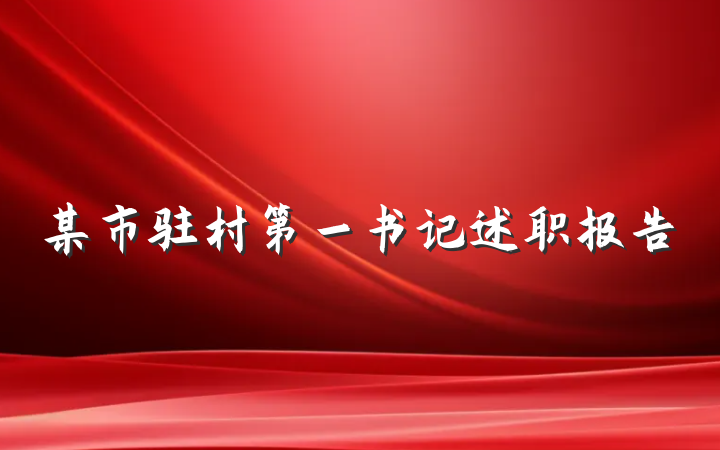 某市驻村第一书记述职报告