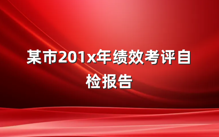 某市201x年绩效考评自检报告
