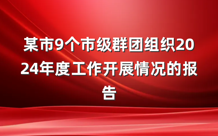 某市9个市级群团组织2024年度工作开展情况的报告