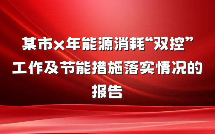 某市x年能源消耗“双控”工作及节能措施落实情况的报告