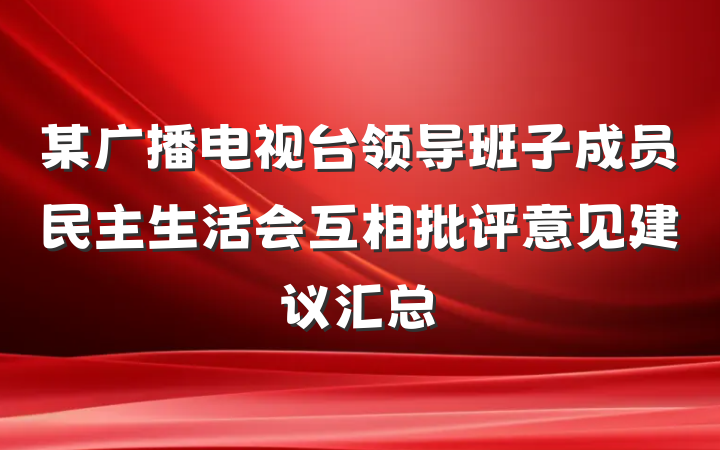 某广播电视台领导班子成员民主生活会互相批评意见建议汇总
