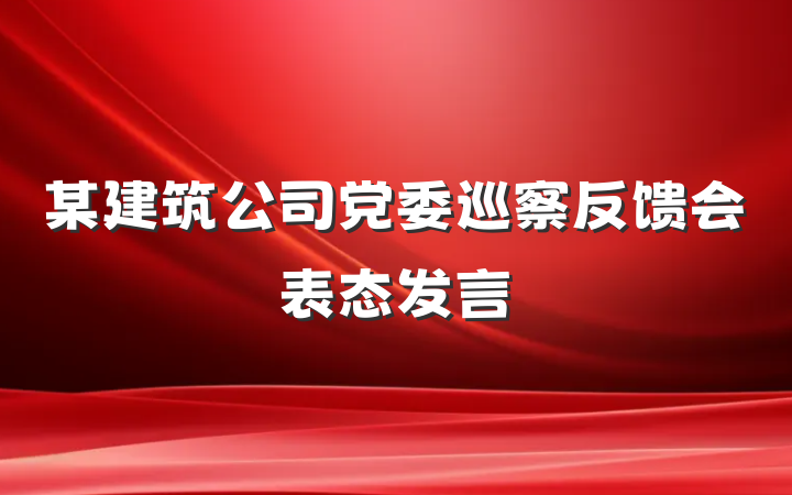 某建筑公司党委巡察反馈会表态发言