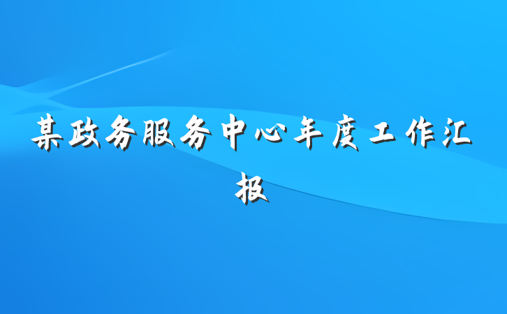 某政务服务中心年度工作汇报