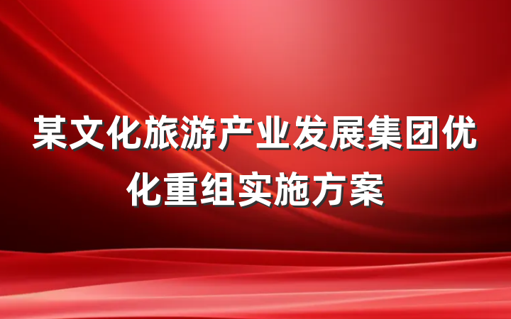 某文化旅游产业发展集团优化重组实施方案