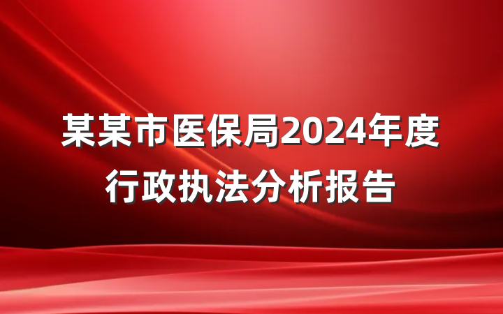 某某市医保局2024年度行政执法分析报告