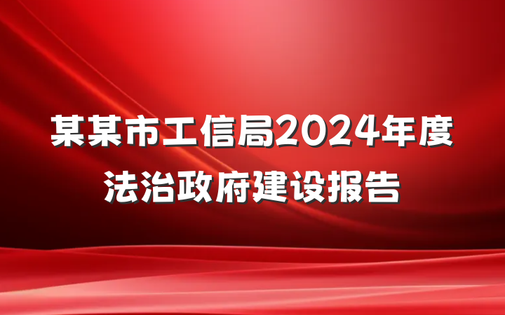 某某市工信局2024年度法治政府建设报告