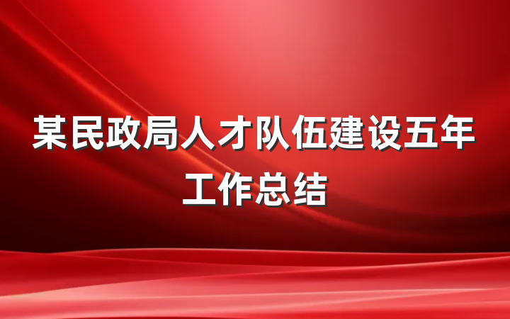 某民政局人才队伍建设五年工作总结