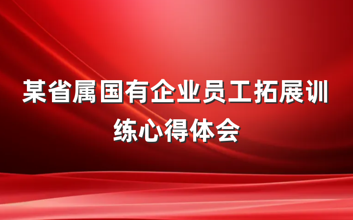某省属国有企业员工拓展训练心得体会