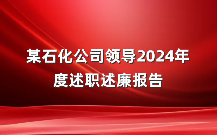 某石化公司领导2024年度述职述廉报告
