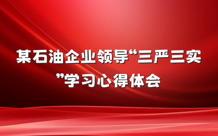 某石油企业领导“三严三实”学习心得体会