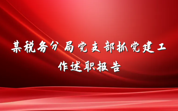某税务分局党支部抓党建工作述职报告