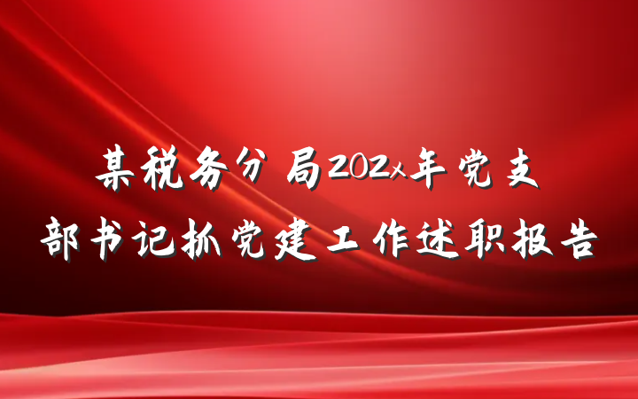 某税务分局202x年党支部书记抓党建工作述职报告