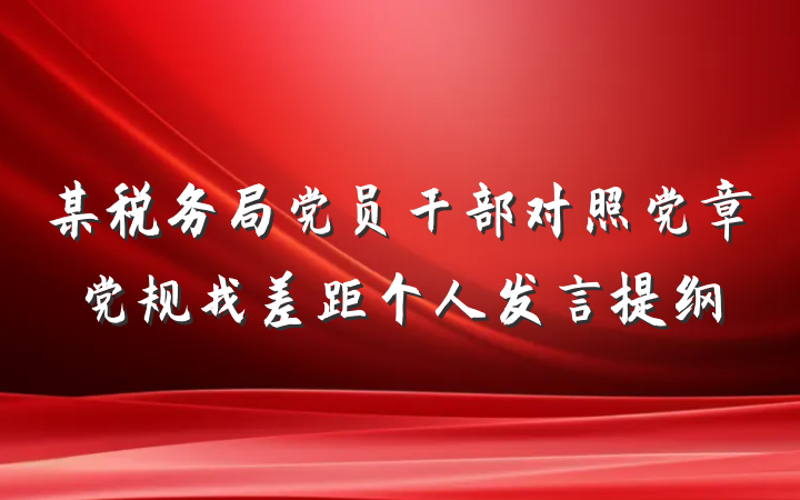 某税务局党员干部对照党章党规找差距个人发言提纲