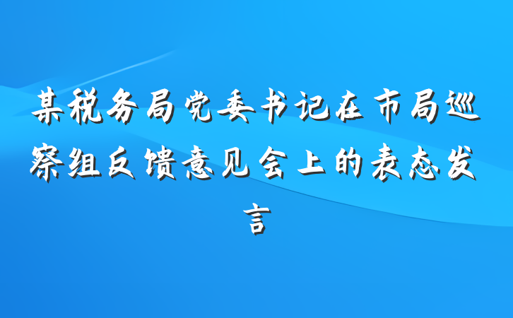 某税务局党委书记在市局巡察组反馈意见会上的表态发言