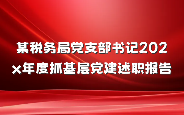 某税务局党支部书记202x年度抓基层党建述职报告