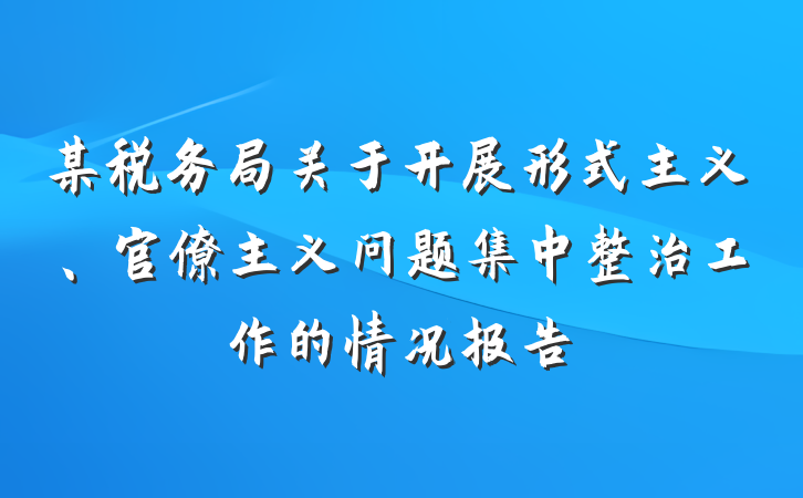 某税务局关于开展形式主义、官僚主义问题集中整治工作的情况报告