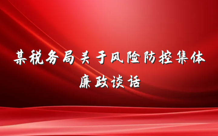 某税务局关于风险防控集体廉政谈话