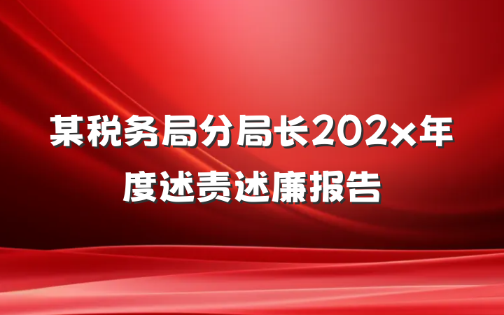 某税务局分局长202x年度述责述廉报告
