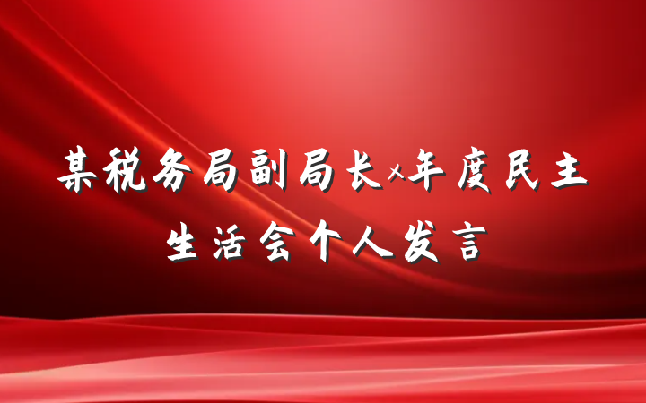 某税务局副局长x年度民主生活会个人发言