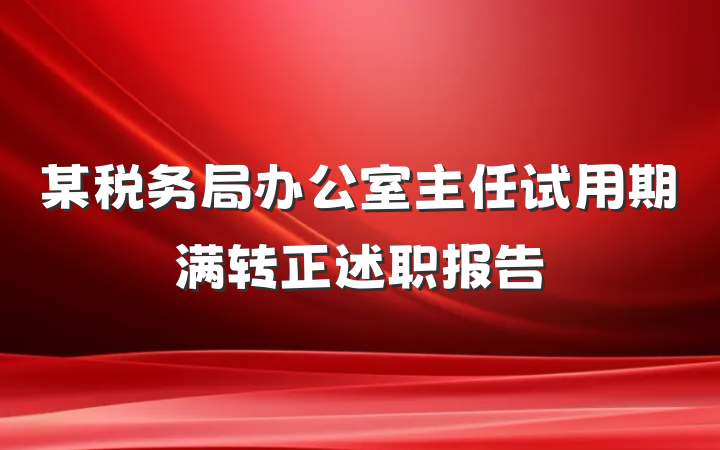 某税务局办公室主任试用期满转正述职报告