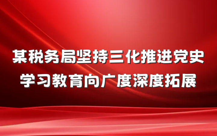 某税务局坚持三化推进党史学习教育向广度深度拓展