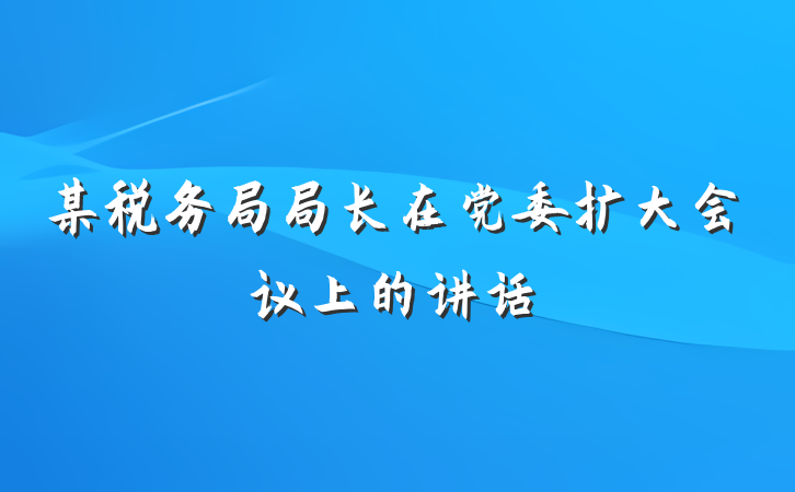 某税务局局长在党委扩大会议上的讲话