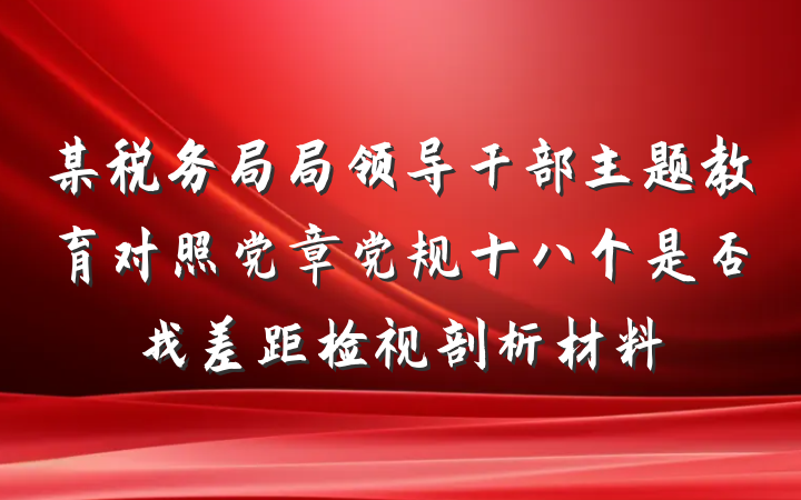 某税务局局领导干部主题教育对照党章党规十八个是否找差距检视剖析材料