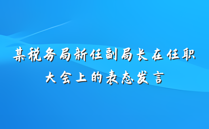 某税务局新任副局长在任职大会上的表态发言