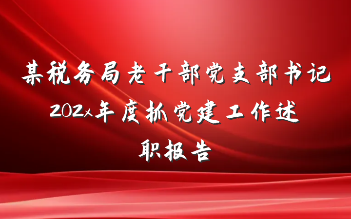 某税务局老干部党支部书记202x年度抓党建工作述职报告