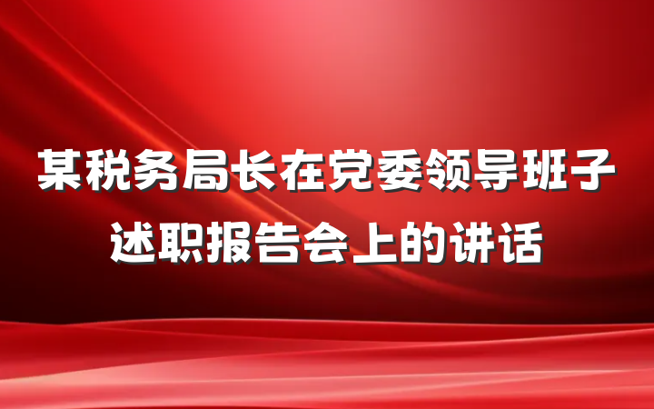 某税务局长在党委领导班子述职报告会上的讲话