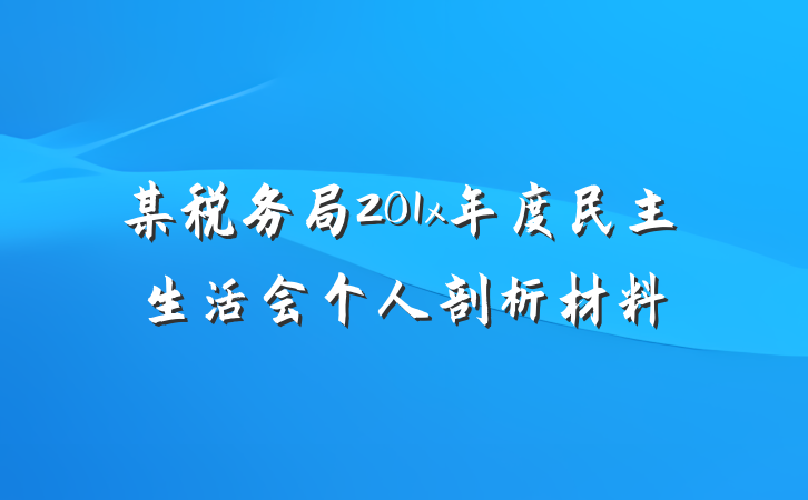 某税务局201x年度民主生活会个人剖析材料