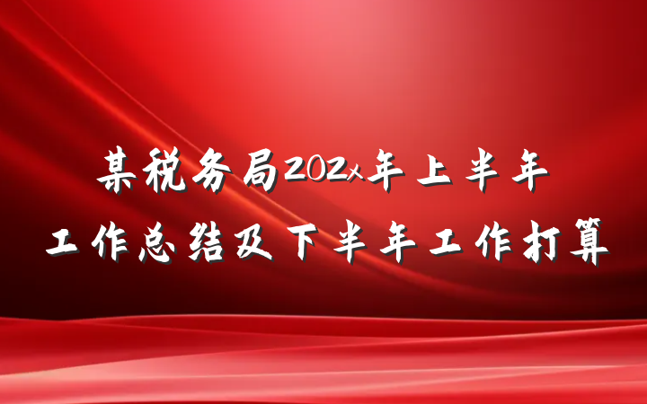 某税务局202x年上半年工作总结及下半年工作打算