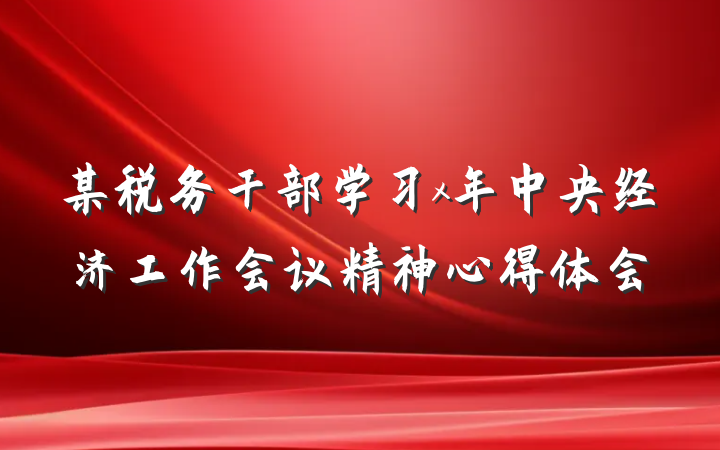 某税务干部学习x年中央经济工作会议精神心得体会