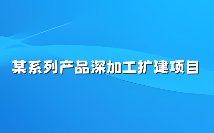 某系列产品深加工扩建项目