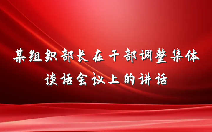 某组织部长在干部调整集体谈话会议上的讲话